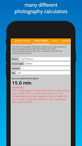 Fotocast: Photography calculators — Google Play screenshot